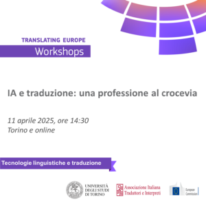 #TranslatingEurope workshop “IA e traduzione: una professione al crocevia”